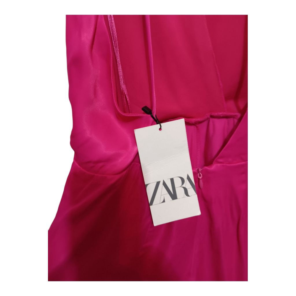 Zara Hot 🔥 Pink Halter Romper Faux Wrap Playsuit with Sexy Strapy Back Detail - Picture 7 of 9